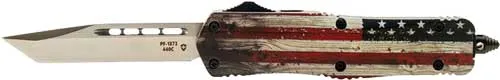 Templar Knife TEMPLAR KNIFE SMALL OTF WOOD US FLAG 3.5" SILVER TANTO