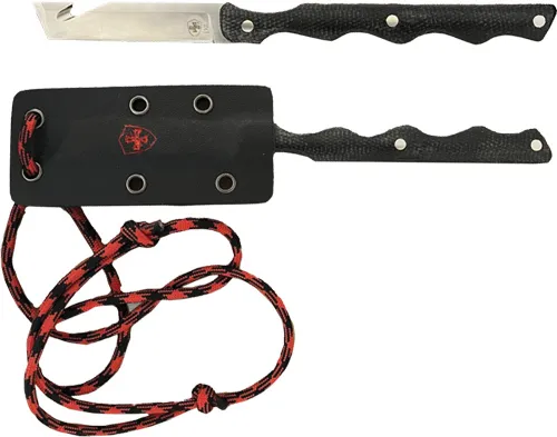 Templar Knife TEMPLAR KNIFE NECK KNIFE 2.46" BLK W/RED POWDER D2 SLVR TANTO