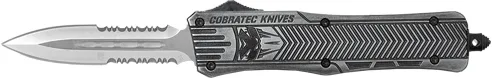 CobraTec Knives COBRATEC MEDIUM CTK1 OTF STONEWASH 3" DAGGER SERRATED