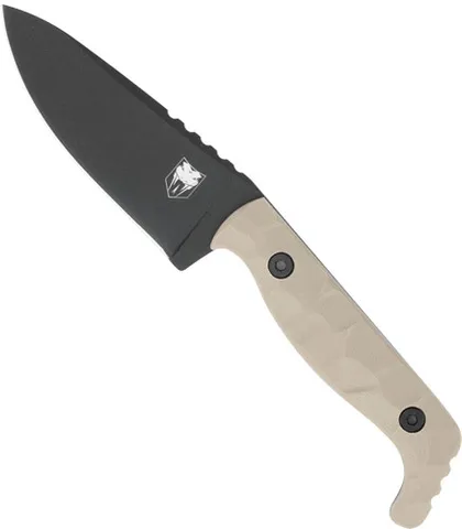 CobraTec Knives COBRATEC KINGPIN 4" FIXED BLD TAN D2 STEEL W/KYDEX SHEATH