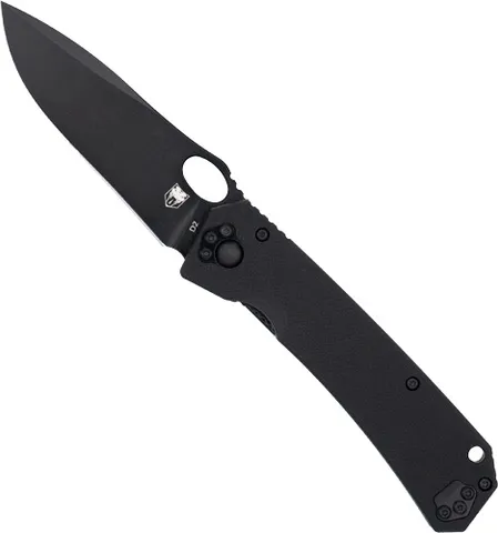 CobraTec Knives COBRATEC RAVEN 3.25" FOLDER BLACK D2 STEEL W/LANYARD HOLE