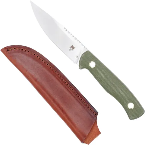 CobraTec Knives COBRATEC KOONSMAN 4" FIXED BLD OD GREEN D2 W/LEATHER SHEATH