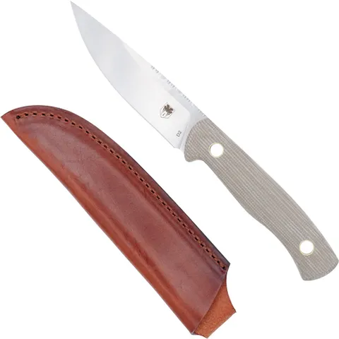 CobraTec Knives COBRATEC KOONSMAN 4" FIXED BLD TAN D2 W/LEATHER SHEATH