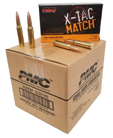PMC PMC X-TAC Match .308 Winchester Rifle Ammo - 168 Grain | OTM | 200rd Cube