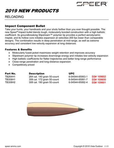 Speer Ammo Impact TB264H1
