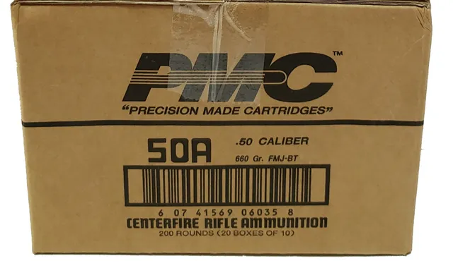 PMC PMC Bronze .50 BMG Rifle Ammo - 660 Grain | FMJ-BT | 200rd Case