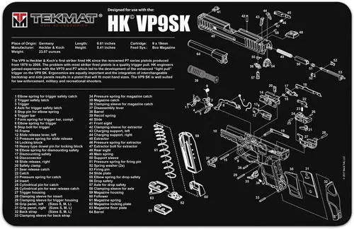 TekMat TEKMAT ARMORERS BENCH MAT 11"x17" HECKLER & KOCH VP9SK