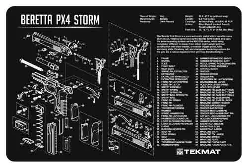 TekMat TEKMAT ARMORERS BENCH MAT 11"x17" BERETTA PX4 PISTOL