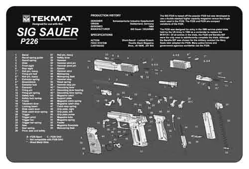 TekMat TEKMAT PISTOL MAT SIG P226 BLK