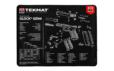TekMat TEKMAT ARMORERS BENCH MAT ULTRA 15"X20" FOR GLOCK GEN 4 BLK