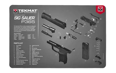 TekMat TEKMAT ARMORERS BENCH MAT 11"X17" SIGARMS P365 BLACK