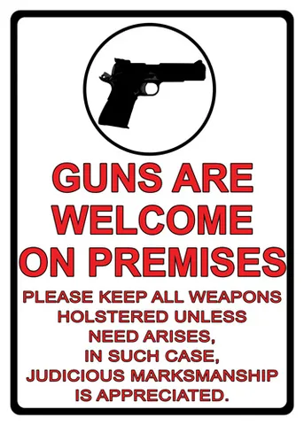 Rivers Edge RIVERS EDGE SIGN 12"x17" "GUNS ARE WELCOME"