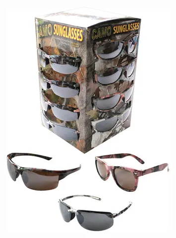 Rivers Edge RIVERS EDGE SUNGLASS CASE LOTS GRN-PINK-WHITE CAMO 36-PACK