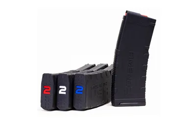 Amend2 Amend2 AR15 Magazine 5.56 NATO - Black | MOD-2 | 30rd | 3 Pack | With Red, White And Blue Internals