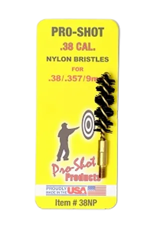 Pro-Shot Nylon Pistol Brush .38 Cal/.9mm 38NP
