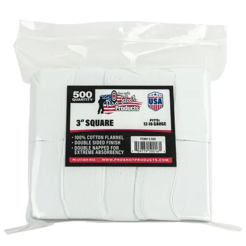 Pro-Shot CLEANING PATCHES 3IN SQ 500CT