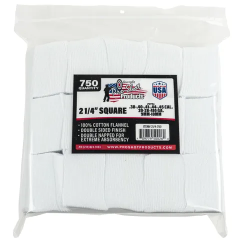 Pro-Shot CLEANING PATCHES 21/4IN SQ 750CT