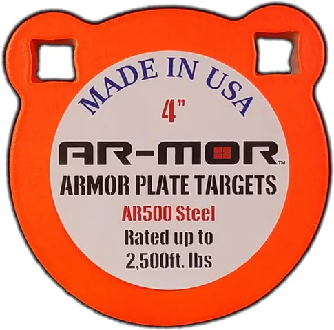 Ar-mor AR-MOR 4" AR500 STEEL GONG 3/8" THICK STEEL ORANGE ROUND