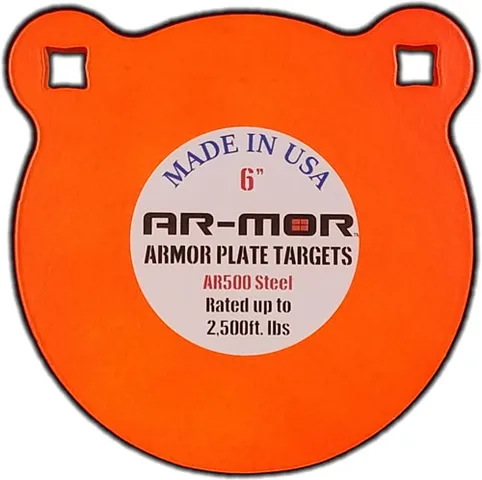 Ar-mor AR-MOR 6" AR500 STEEL GONG 3/8" THICK STEEL ORANGE ROUND