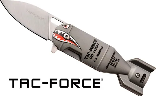 Master Cutlery MC TAC-FORCE 2.25" DROP POINT FOLDER GREY SHARK BOMB/SS