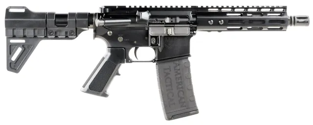 American Tactical ATI MILSPORT Forged Aluminum AR Pistol - Black | 5.56NATO | 7.5" Barrel | 7" M-LOK Rail | Rear Blade
