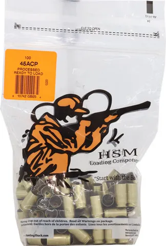 HSM HSM BRASS 45 ACP ONCE FIRED UNPRIMED 100 COUNT