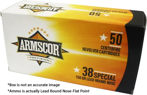 Armscor ARMSCOR AMMO .38 SPECIAL 158GR LEAD RNFP 50-PACK MADE IN USA