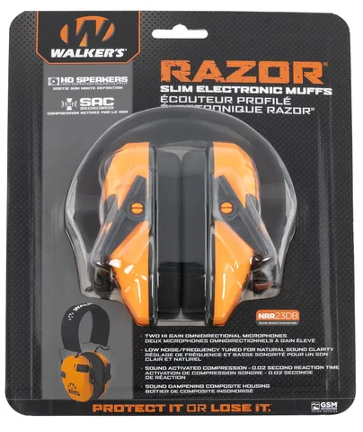 Walkers Game Ear Razor Slim Electronic Muff GWP-RSEM-BLZ