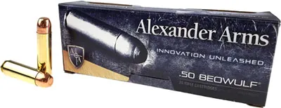 Alexander Arms ALEXANDER AMMO .50 BEOWULF 350GR. ROUND SHOULDER 20-PACK