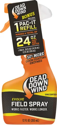 Dead Down Wind DDW SCENT ELIMINATION SPRAY 50% FORM 12OZ W/PAC-IT REFILL