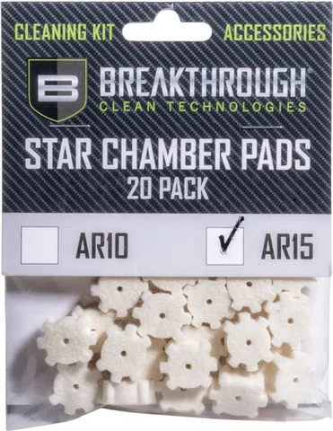 Breakthrough Clean BREAKTHROUGH AR-15 STAR CHAMBER PAD 20 PK W/ 8-32 ADTR