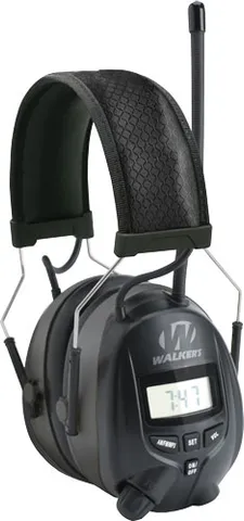 Walkers Game Ear WALKERS MUFF WITH AM/FM RADIO & PHONE CONNECTION 25dB BLACK