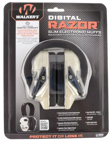 Walkers Game Ear WALKERS MUFF RAZOR DIGITAL SLIM 23dB TAN