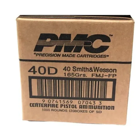 PMC PMC Bronze .40 S&ampW Handgun Ammo - 165 Grain | FMJ-FP | 1000rd Case